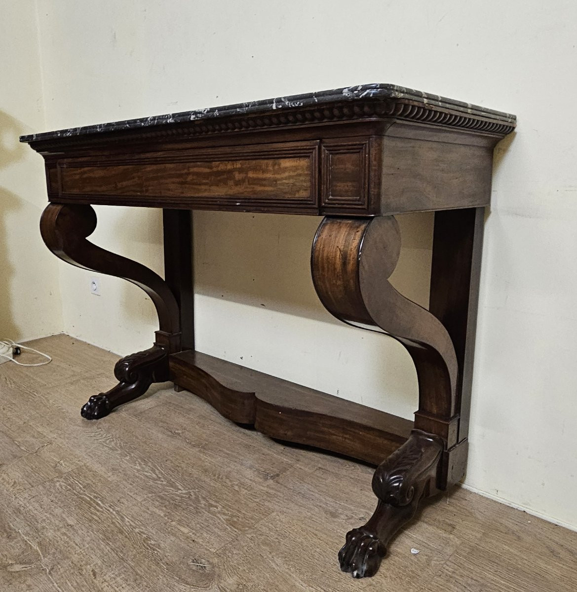 Grande console époque Empire en acajou -photo-3