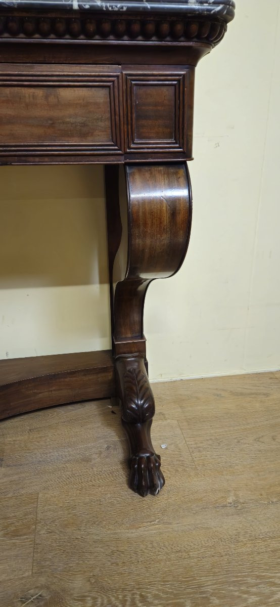 Grande console époque Empire en acajou -photo-4