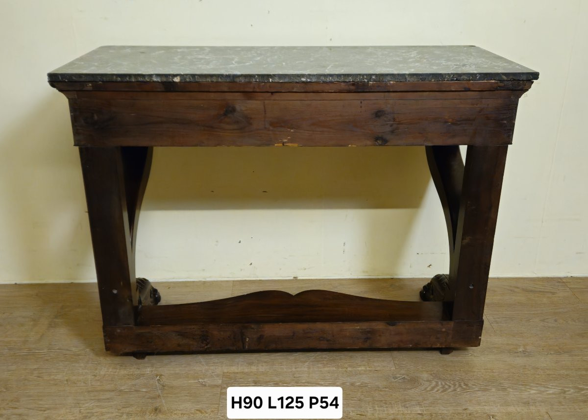 Grande console époque Empire en acajou -photo-5