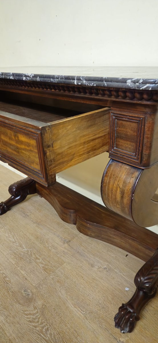 Grande console époque Empire en acajou -photo-6