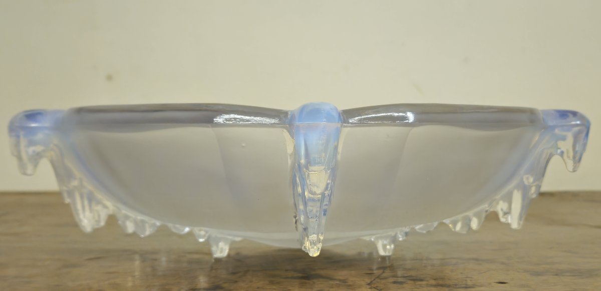 Importante Coupe / Centre de table en verre opalescent – Art Déco - -photo-2