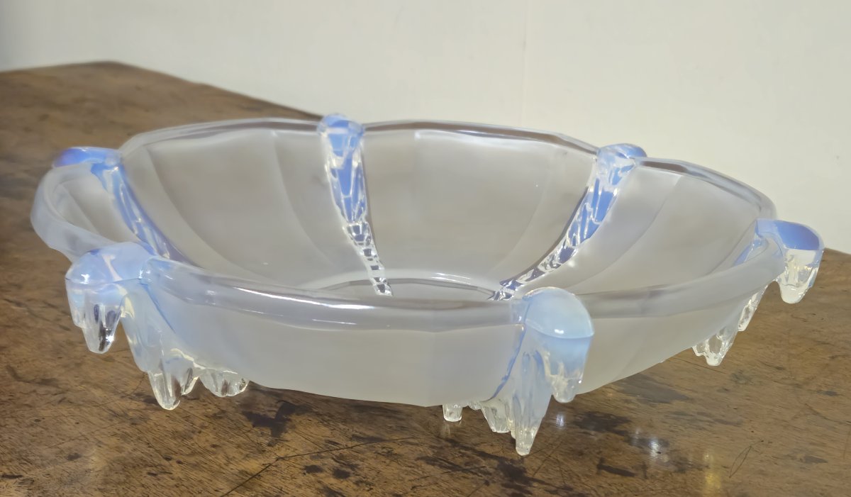 Importante Coupe / Centre de table en verre opalescent – Art Déco - -photo-3