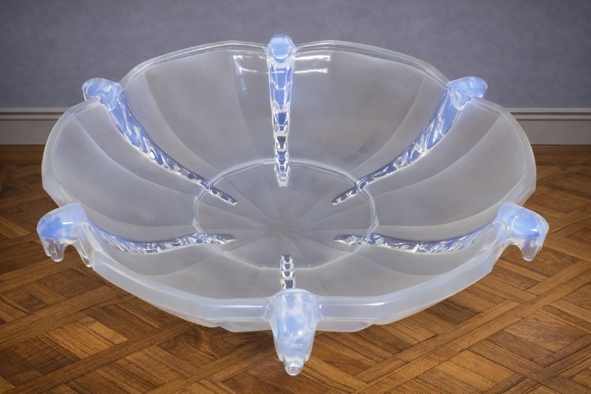 Importante Coupe / Centre de table en verre opalescent – Art Déco - 