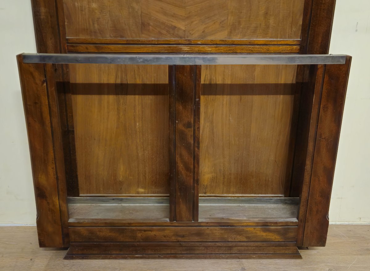 Art Deco Walnut Coat Rack/wardrobe With Mirror-photo-5