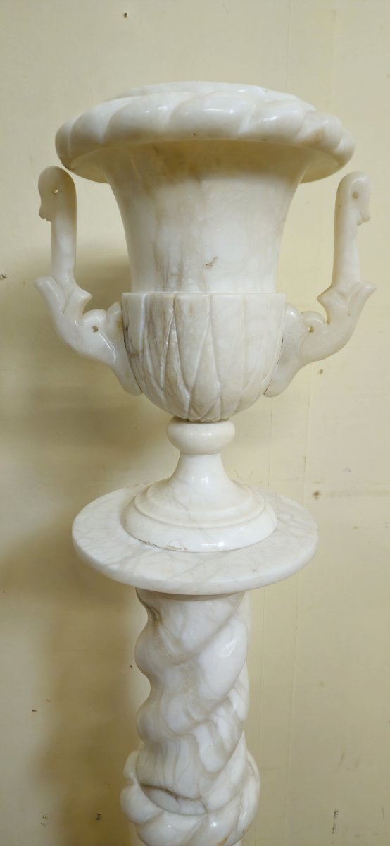 Colonne / sellette en albâtre – Style néoclassique    -photo-4