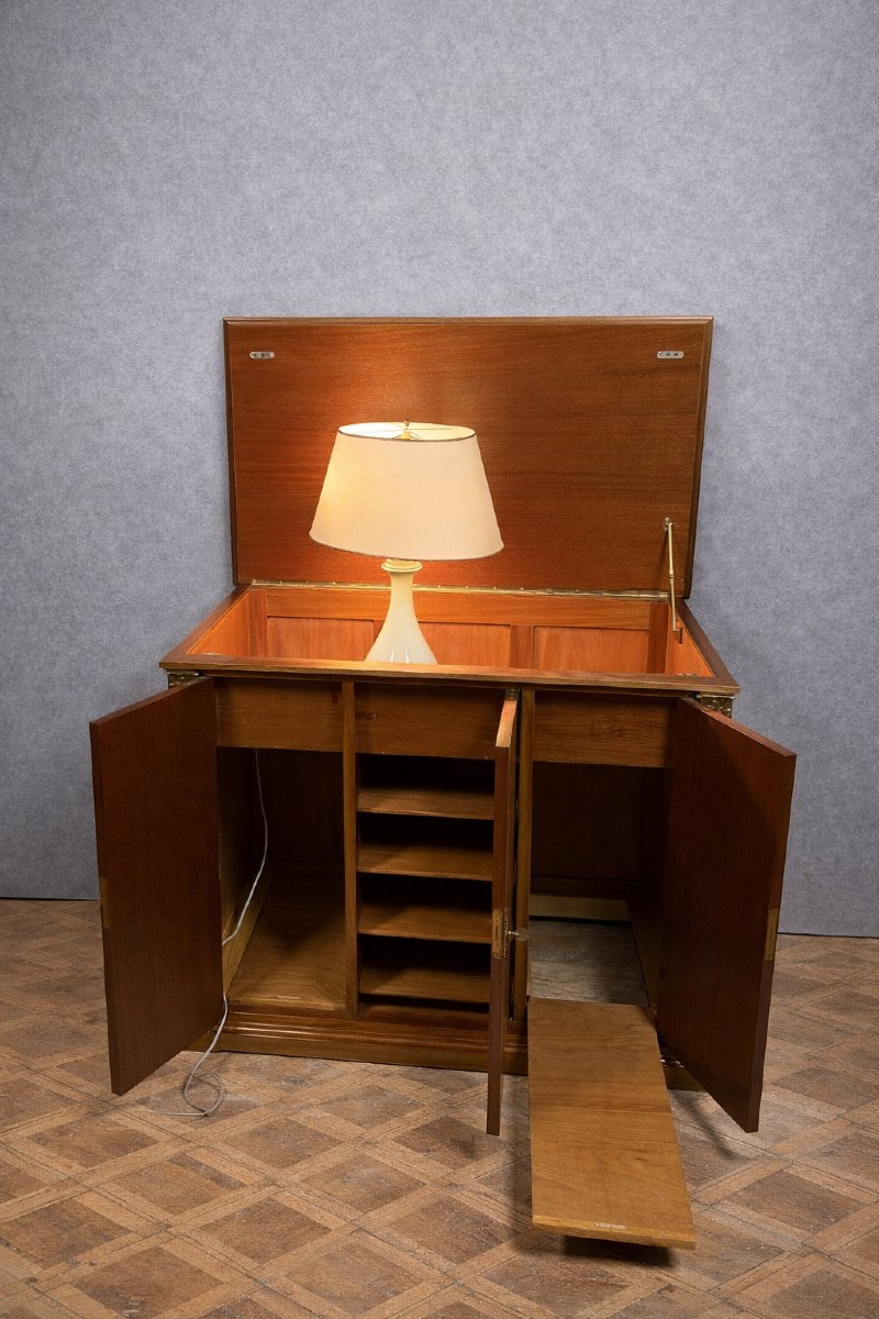 Antique Mahogany Sideboard/buffet With Bronze Mounts – Empire Style  -photo-3