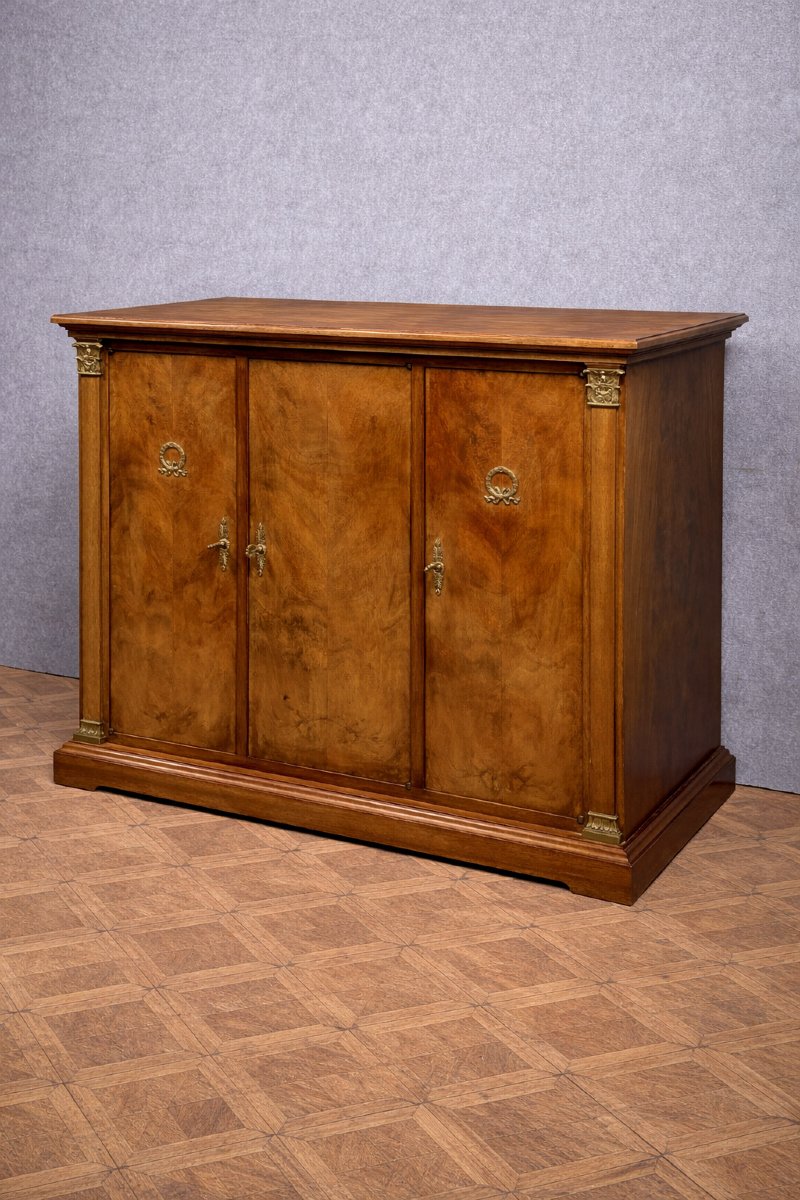 Antique Mahogany Sideboard/buffet With Bronze Mounts – Empire Style  -photo-5