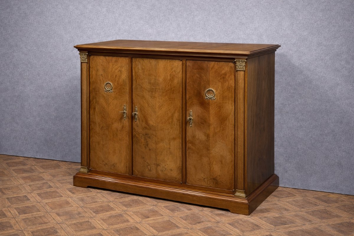 Antique Mahogany Sideboard/buffet With Bronze Mounts – Empire Style  -photo-6