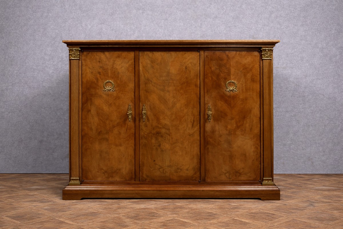 Antique Mahogany Sideboard/buffet With Bronze Mounts – Empire Style  