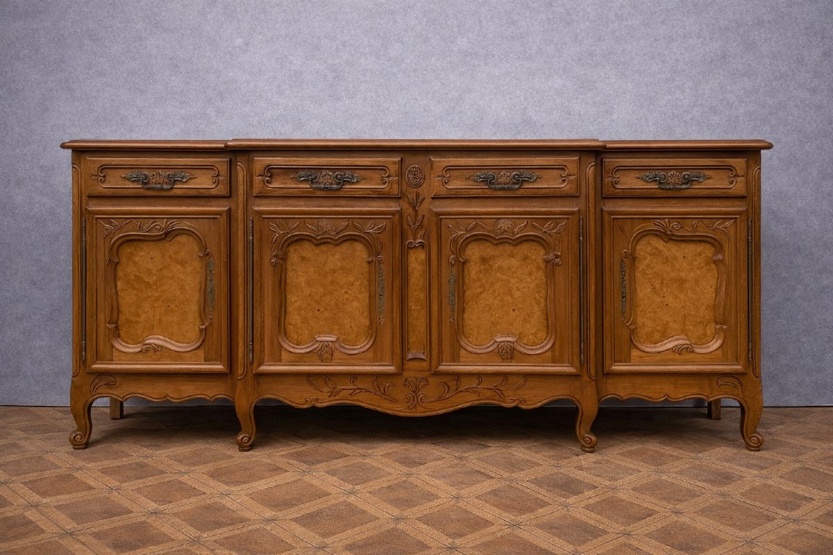 Grand buffet en enfilade ancien en bois sculpté – Style Louis XV -photo-1