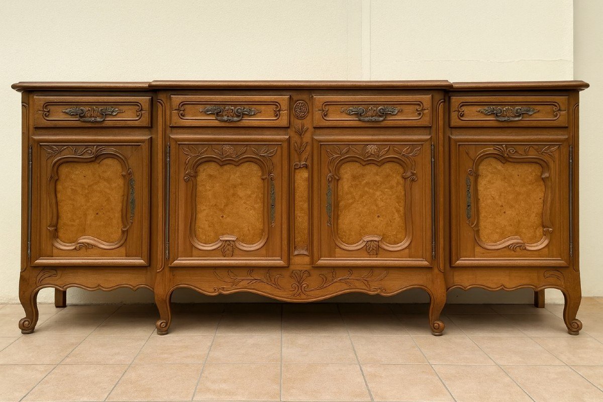 Grand buffet en enfilade ancien en bois sculpté – Style Louis XV -photo-2