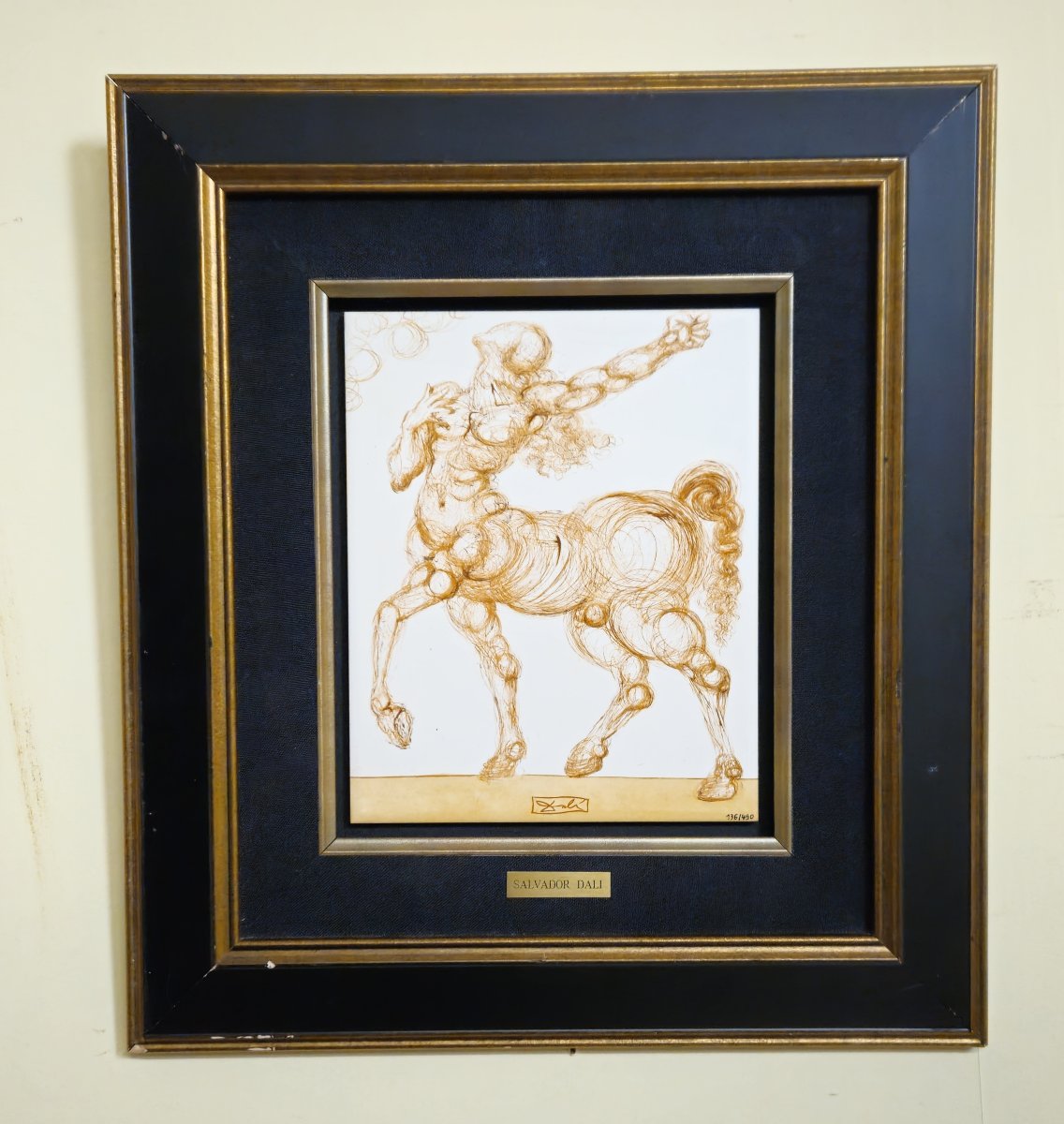 Salvador Dalí – Centaure (gravure à la sanguine), Divine comédie - numéroté 136/490-photo-3