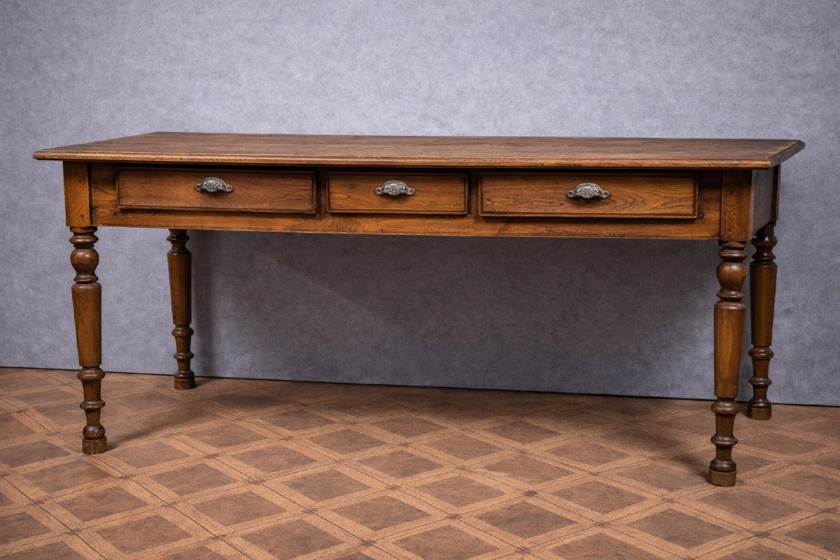 Large Antique Solid Wood Table – Country/rustic Style  -photo-1