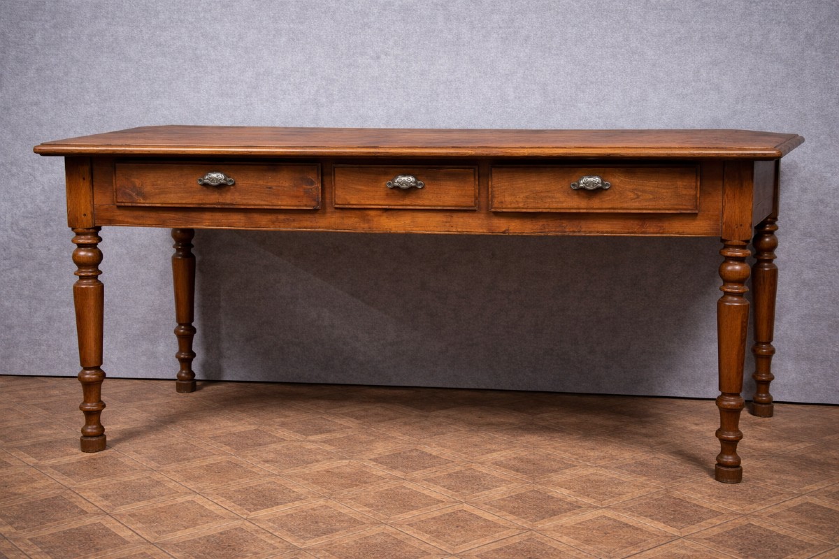 Large Antique Solid Wood Table – Country/rustic Style  