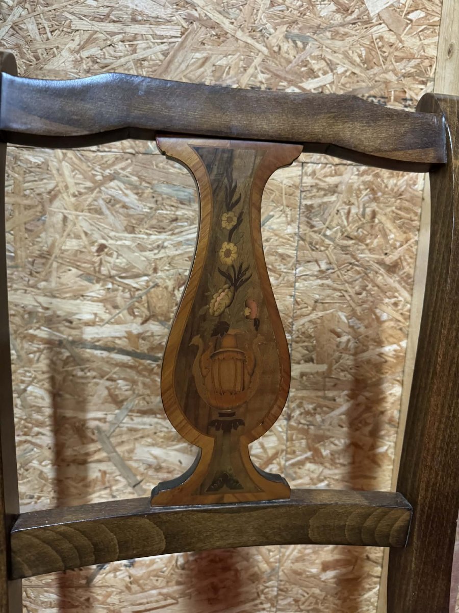 Suite de 6 chaises marquetées – Style Biedermeier / Restauration-photo-8