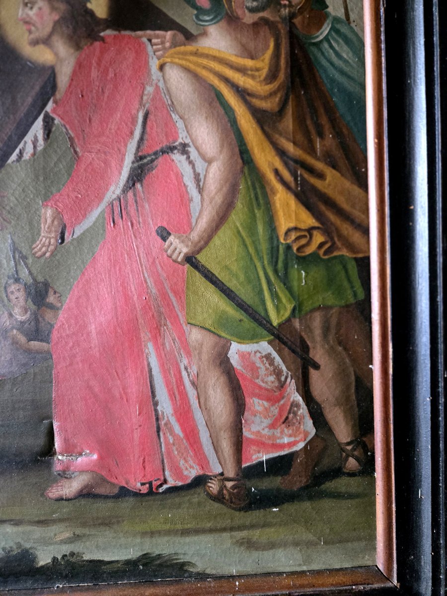 Chemin de Croix – Huile sur toile – Fin XVIIIe / Début XIXe siècle -photo-4