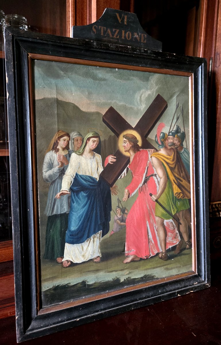 Chemin de Croix – Huile sur toile – Fin XVIIIe / Début XIXe siècle -photo-7
