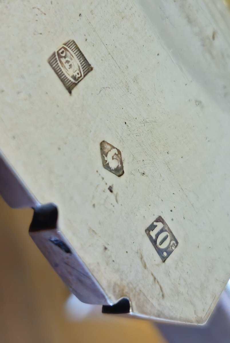 Coupe a caviar époque Art Déco en métal argenté et verrerie – Années 1930 -photo-4