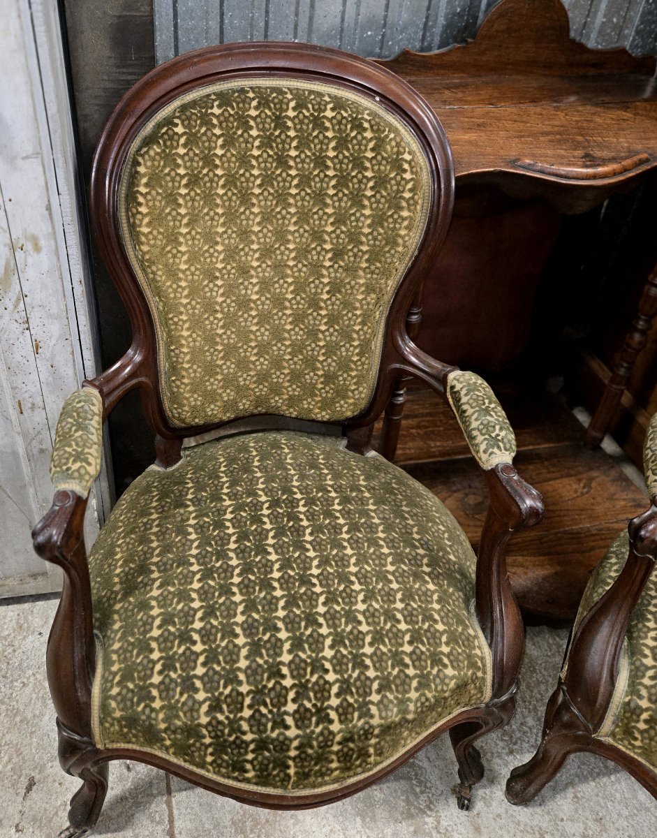 Paire de fauteuils cabriolet anciens – Style Louis-Philippe – XIXe siècle -photo-5