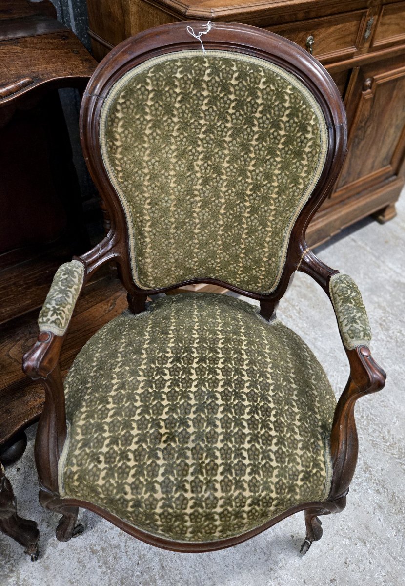 Paire de fauteuils cabriolet anciens – Style Louis-Philippe – XIXe siècle -photo-6