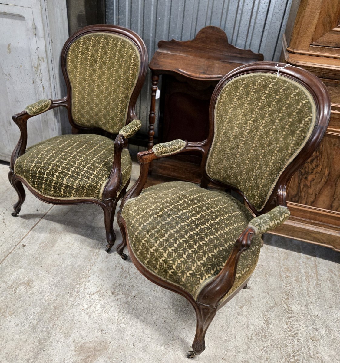 Paire de fauteuils cabriolet anciens – Style Louis-Philippe – XIXe siècle -photo-7