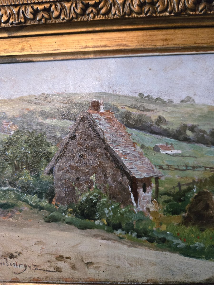 Oil On Panel – Lively Rural Provençal Landscape – 19th Century -photo-3