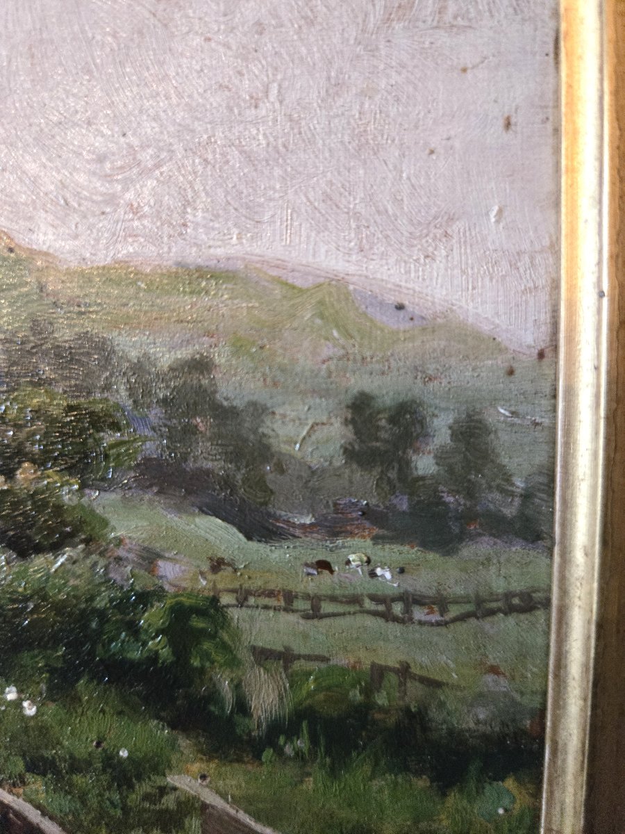 Oil On Panel – Lively Rural Provençal Landscape – 19th Century -photo-4