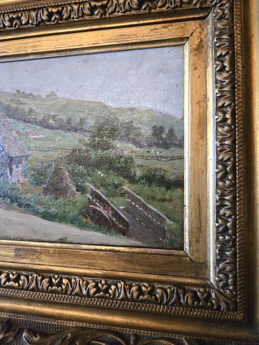 Oil On Panel – Lively Rural Provençal Landscape – 19th Century -photo-6