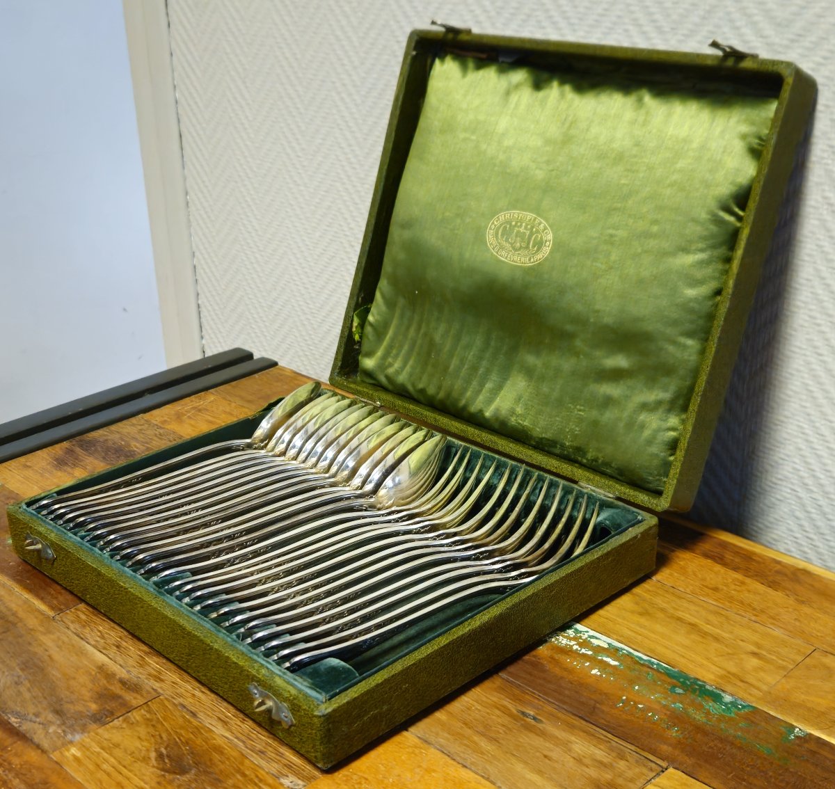 Christofle & Cie Flatware Set – 24 Pieces In Silver-plated Metal – Original Box-photo-2