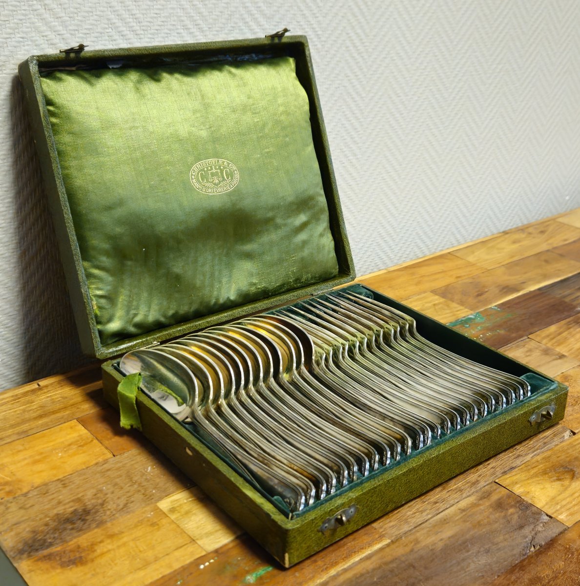 Christofle & Cie Flatware Set – 24 Pieces In Silver-plated Metal – Original Box-photo-3