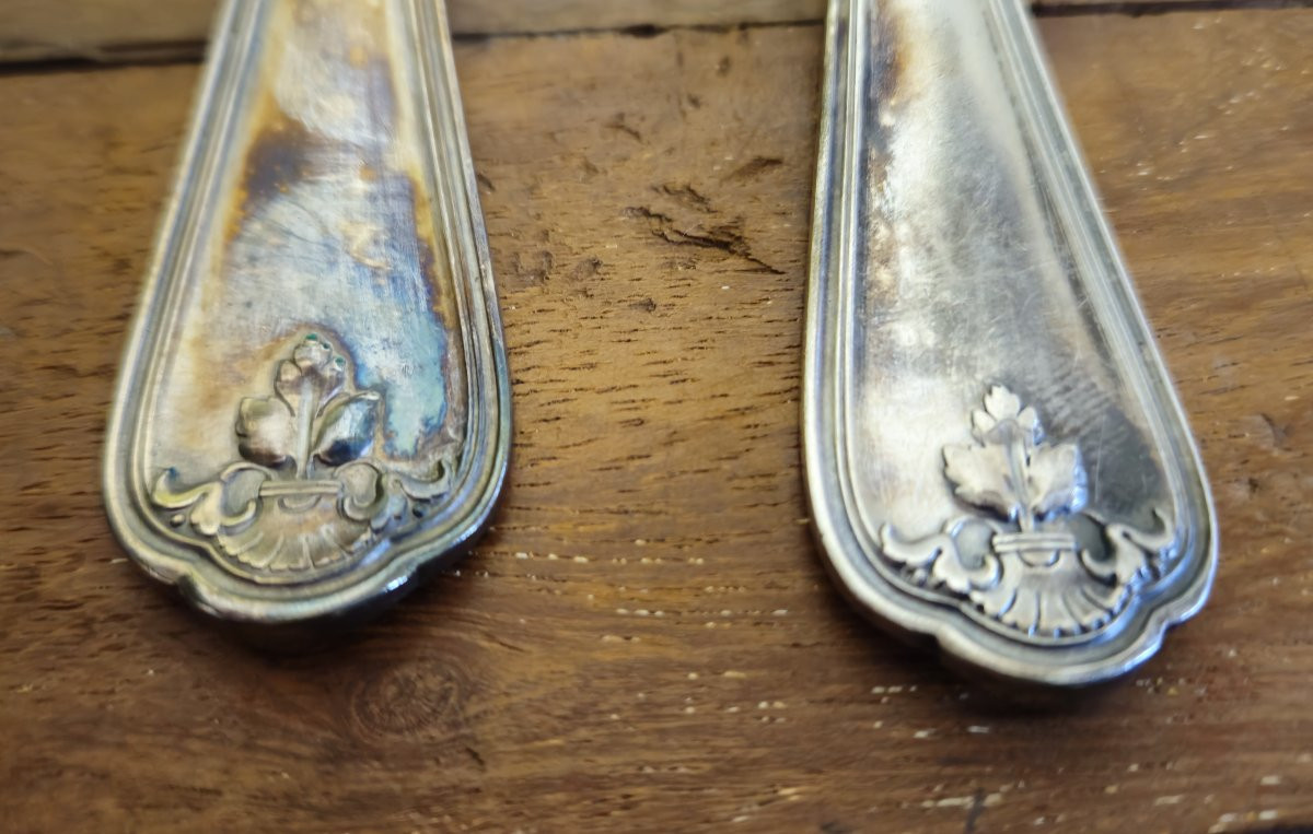 Christofle & Cie Flatware Set – 24 Pieces In Silver-plated Metal – Original Box-photo-7