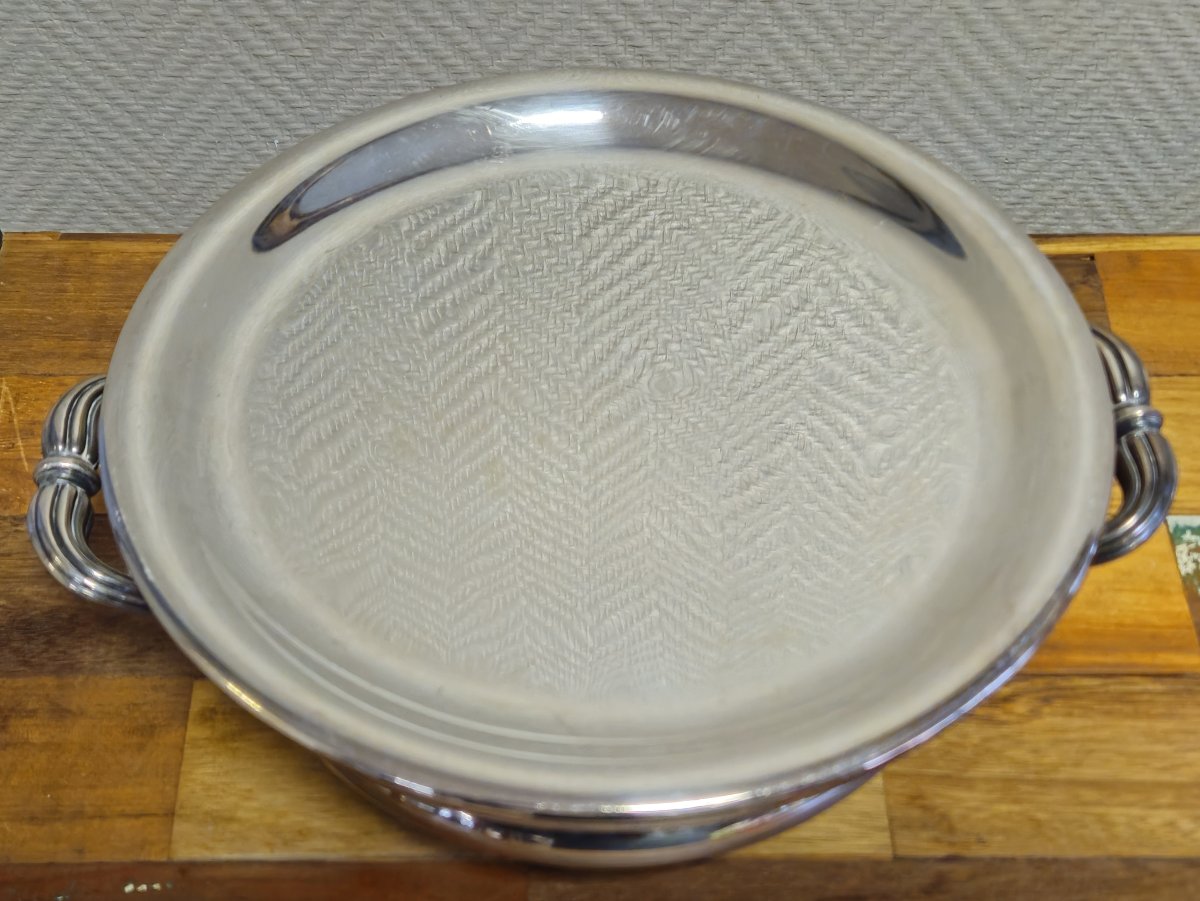 Chauffe plat Christofle – Métal argenté – 2 anses – Avec doublure intérieure -photo-3