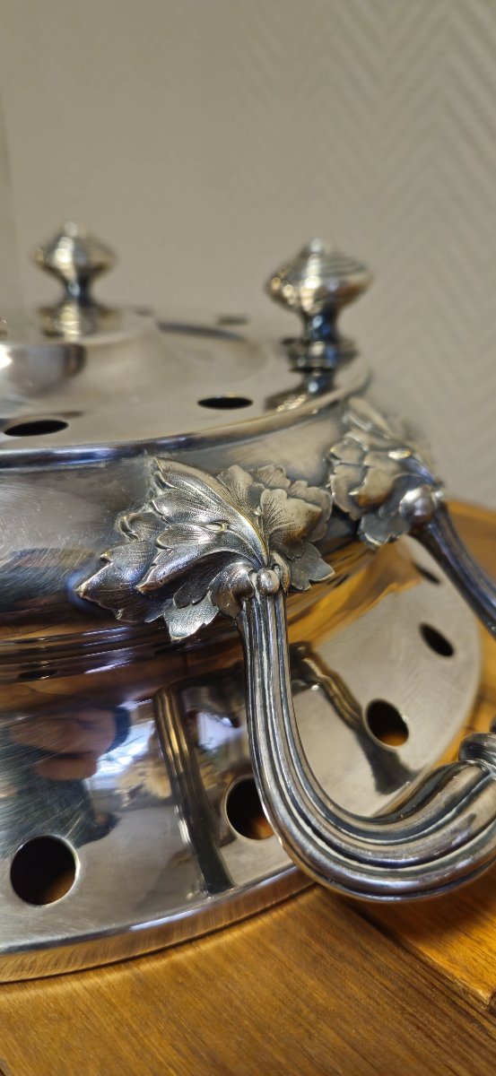 Chauffe plat Christofle – Métal argenté – 2 anses – Avec doublure intérieure -photo-6