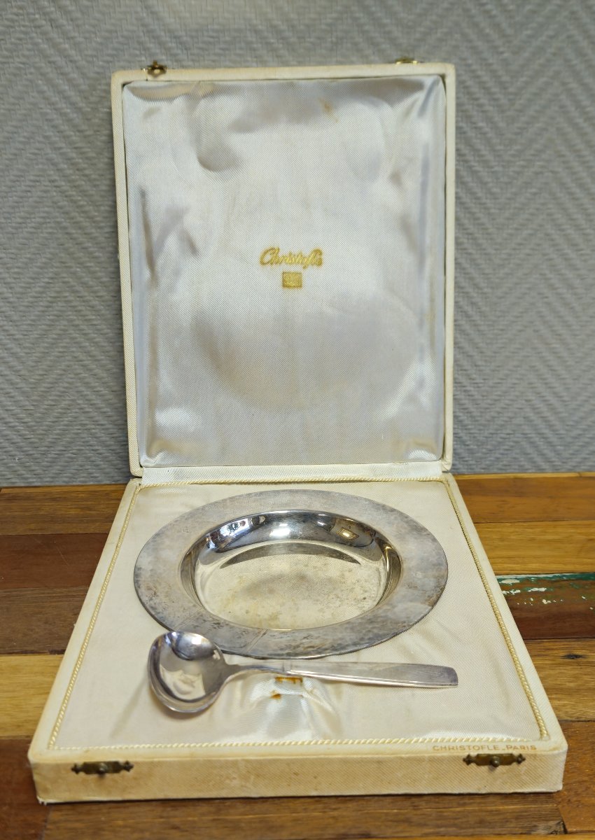 Christofle – Silver-plated Metal Porridge/porridge Service – Original Box – -photo-1