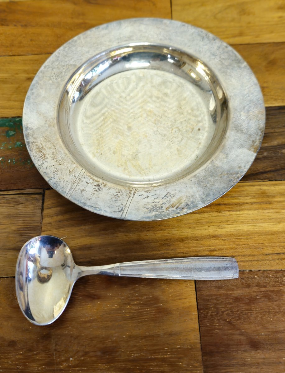 Christofle – Silver-plated Metal Porridge/porridge Service – Original Box – -photo-5