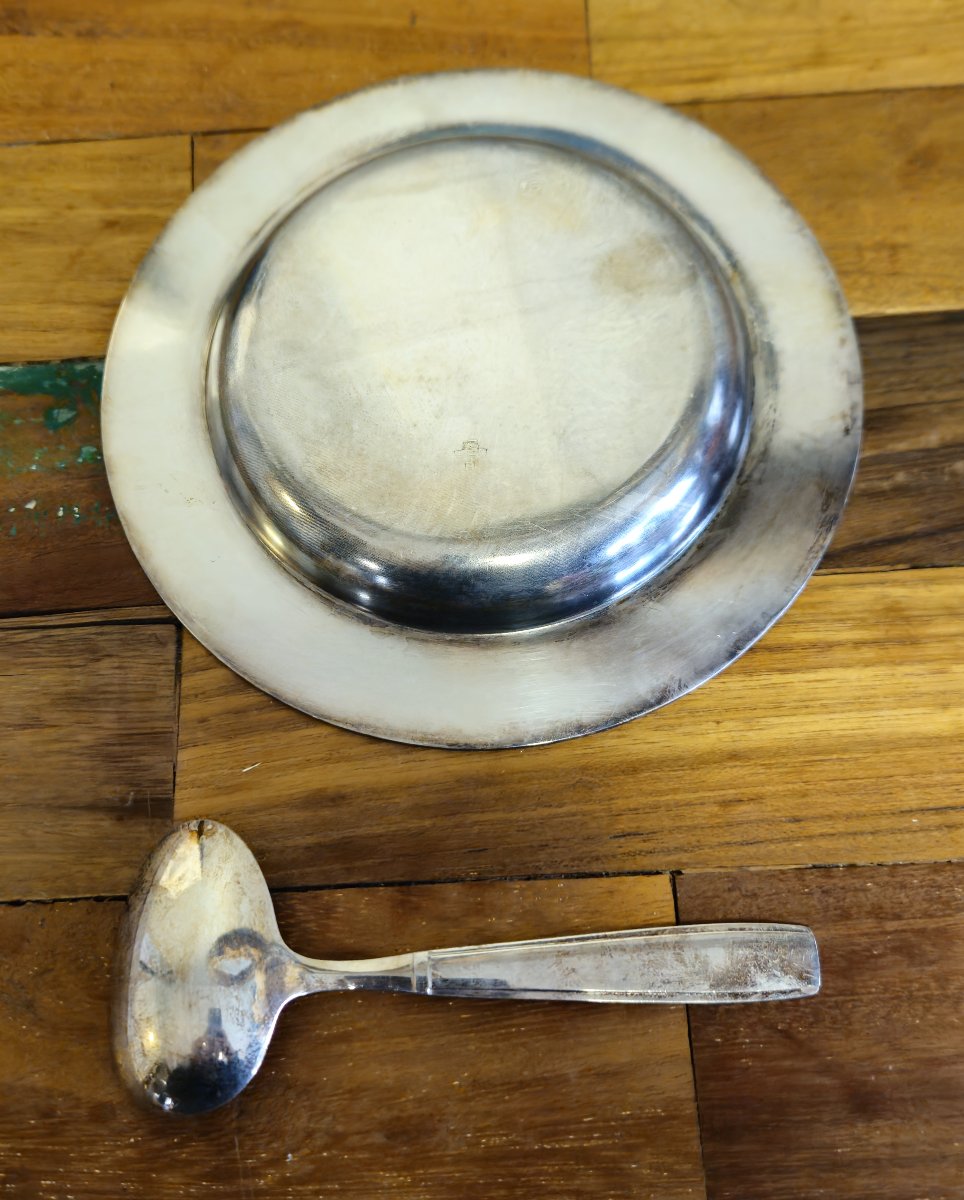 Christofle – Silver-plated Metal Porridge/porridge Service – Original Box – -photo-6