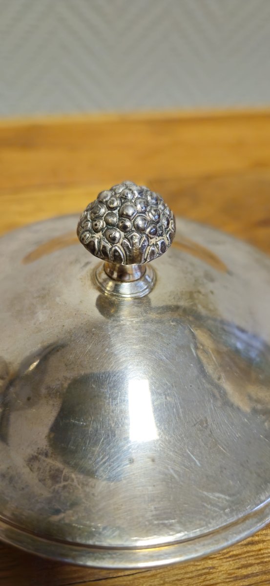 Service sucrier et pot à lait ancien en métal argenté – Style Empire / Louis XVI -photo-7