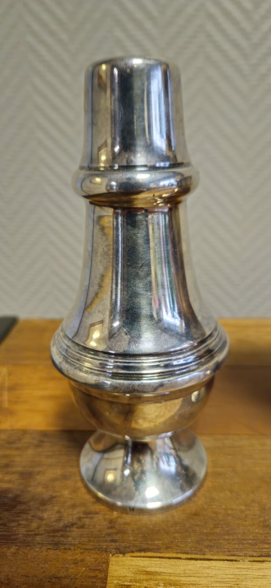 Set Of 3 Silver-plated Metal Pieces – Cup, Vase & Tumbler – Valero For Falstaff –-photo-4