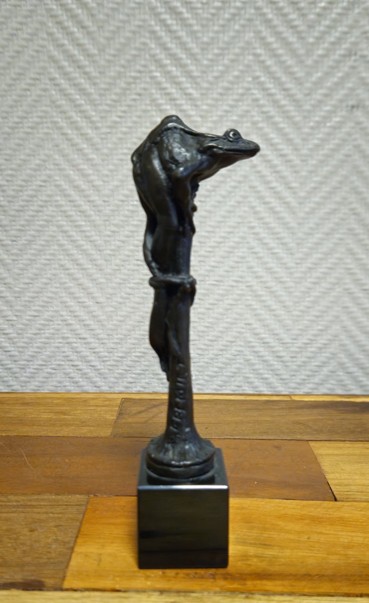 Patinated Bronze Sculpture By Emmanuel Fremiet: The Frog  -photo-1