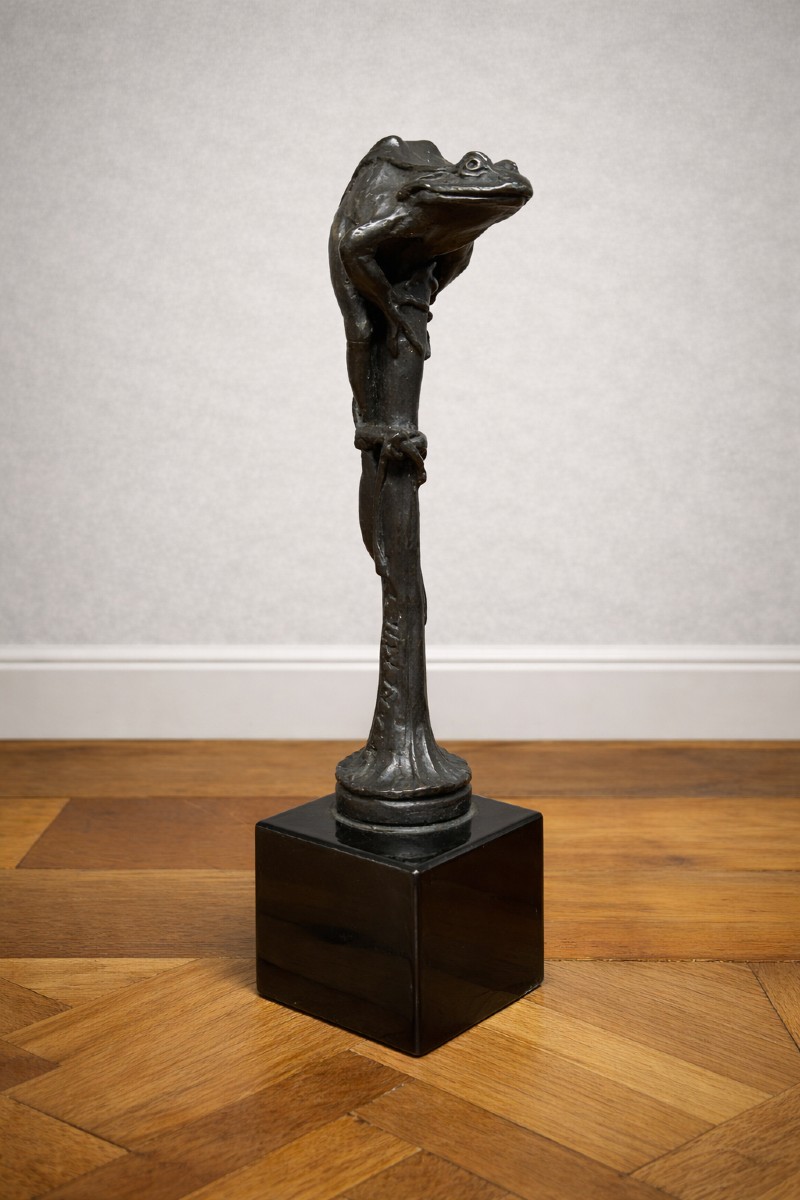 Patinated Bronze Sculpture By Emmanuel Fremiet: The Frog  
