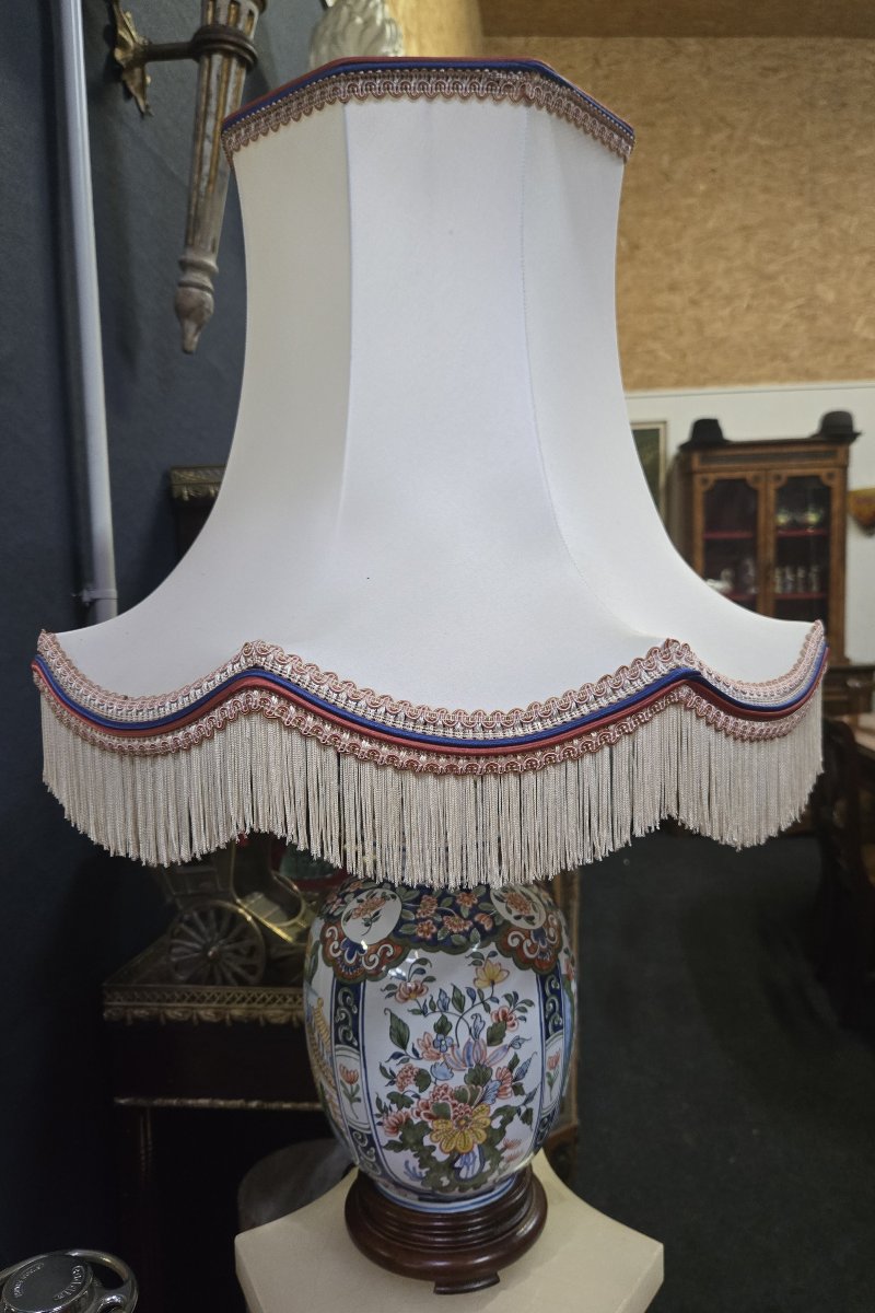 Grande lampe en céramique décorée – style oriental – H 75 cm -photo-2