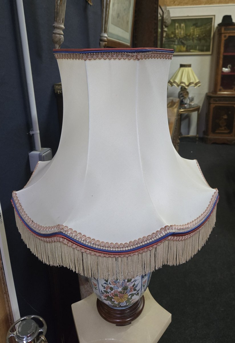 Grande lampe en céramique décorée – style oriental – H 75 cm -photo-4