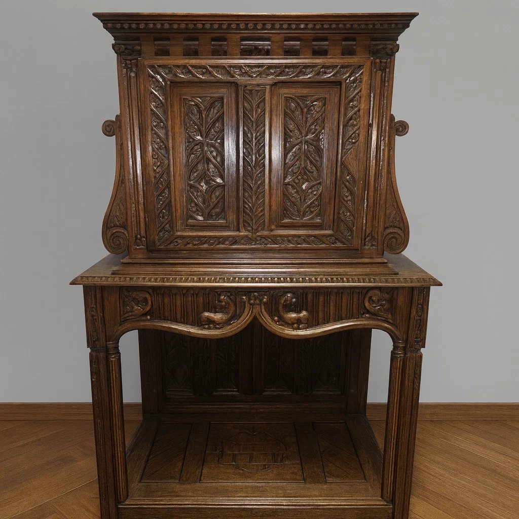 Renaissance Cabinet – 17th Century – Solid Walnut -photo-1