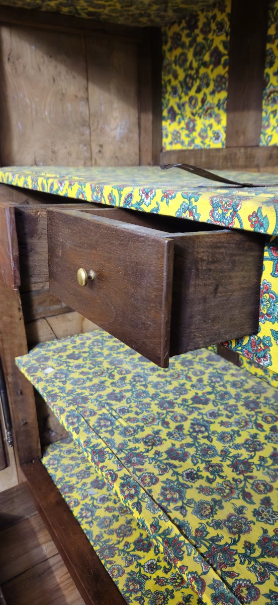 Grande armoire ancienne en noyer et ronce – époque Louis XV -photo-3