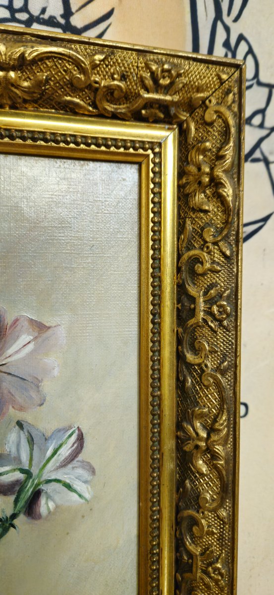 French School, 19th Century (dated 1893). In Its Original Gilt Frame With Richly Carved Decoration. -photo-3