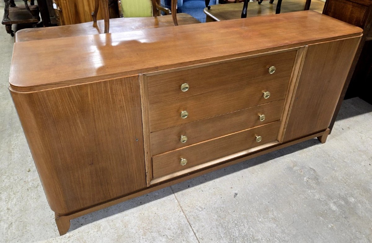 After André Arbus, Art Deco Period Sideboard In Light Mahogany-photo-3