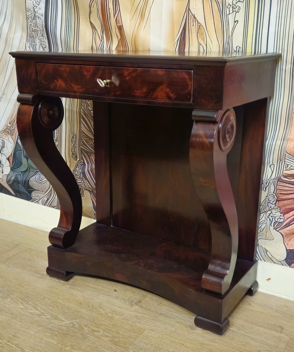 Console époque Empire – Acajou – 1 tiroir - XIXeme siecle -photo-3