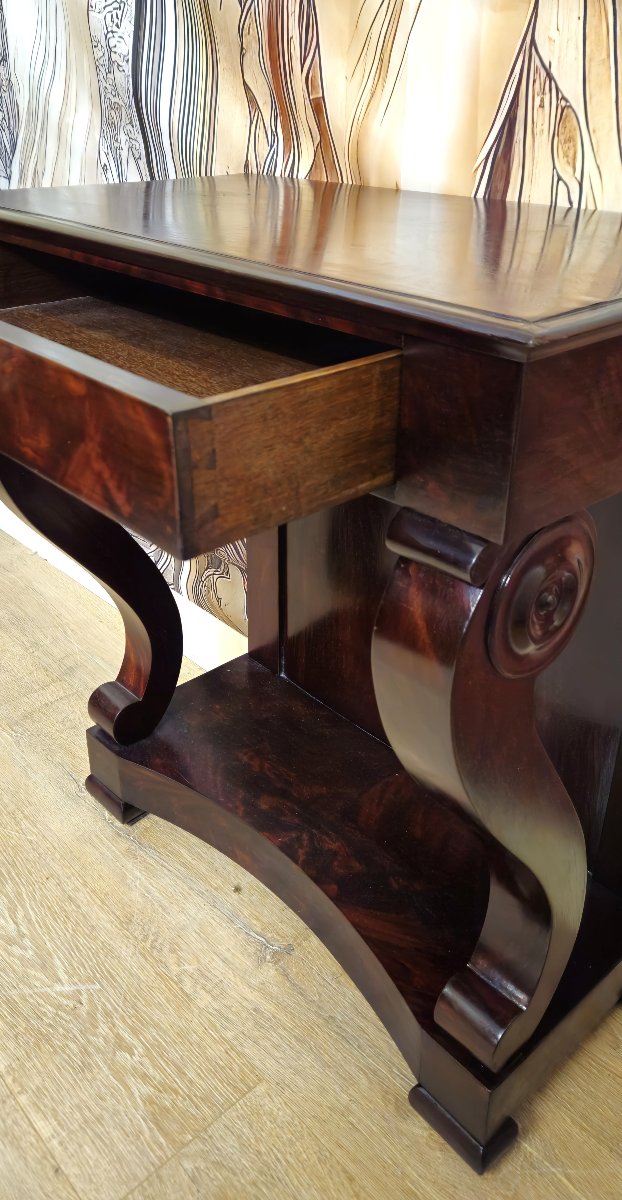 Console époque Empire – Acajou – 1 tiroir - XIXeme siecle -photo-5