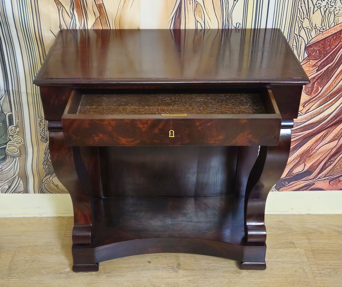 Console époque Empire – Acajou – 1 tiroir - XIXeme siecle -photo-7