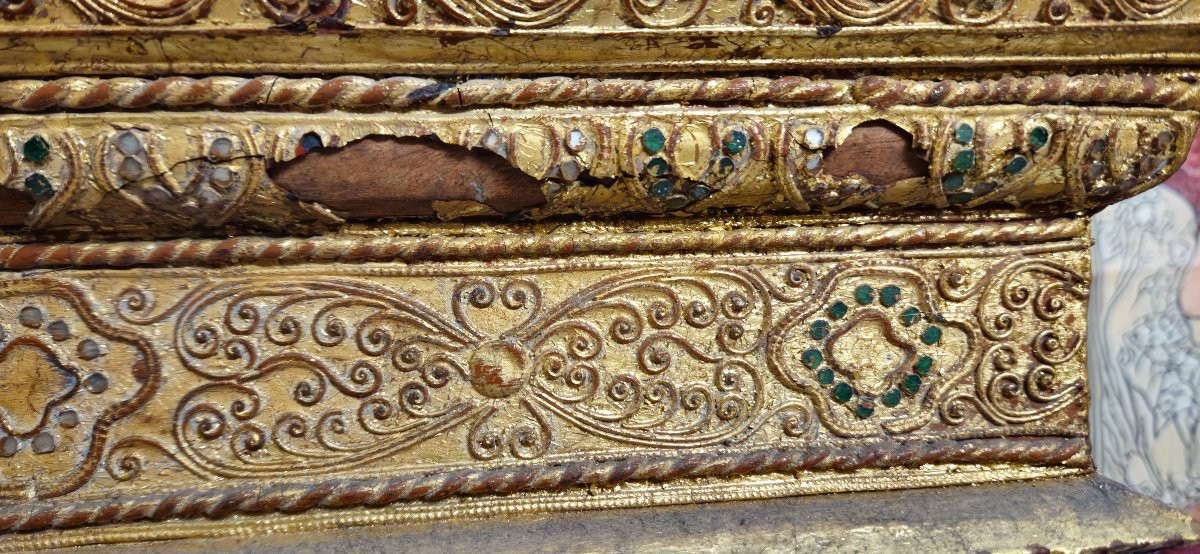 Jardiniére ancienne en bois sculpté et doré – décor oriental / Inde - fin XIXeme -photo-8